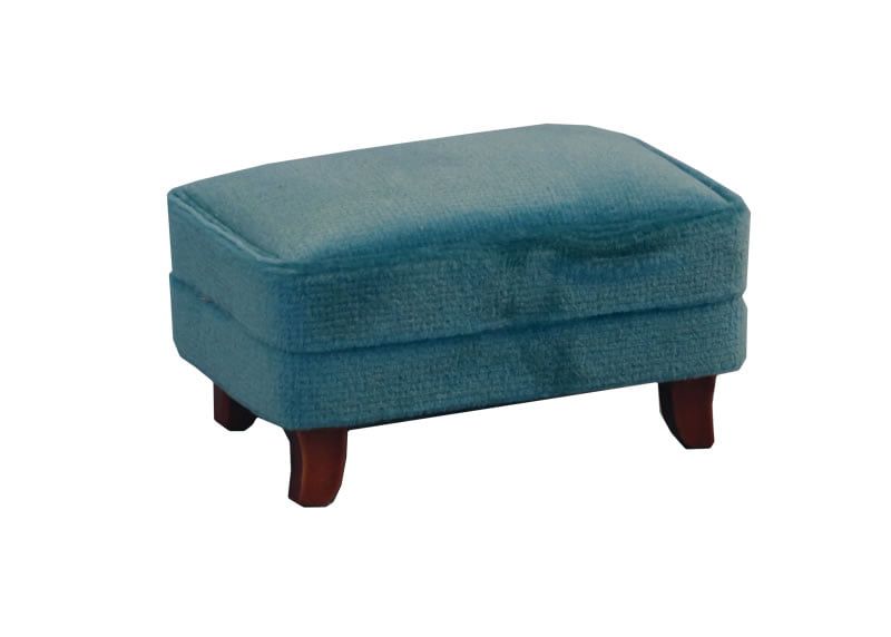 Teal Modern Footstool for 12th Scale Dolls House