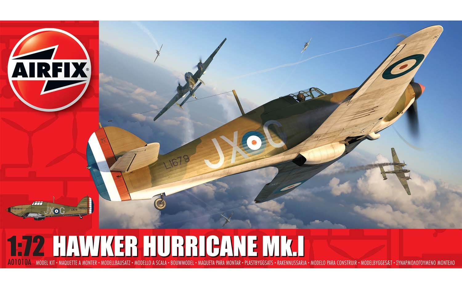 Airfix Hawker Hurricane Mk.I 172 Scale Plastic Model Kit Hobbies