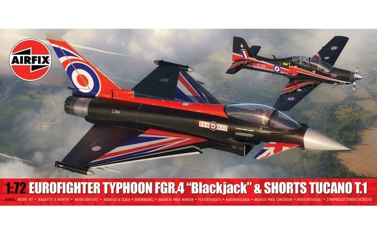 Airfix 1/72 Scale Douglas Eurofighter Typhoon FGR.4 "Blackjack" & Shorts Tucano T.1 - Twin Pack Model Kit