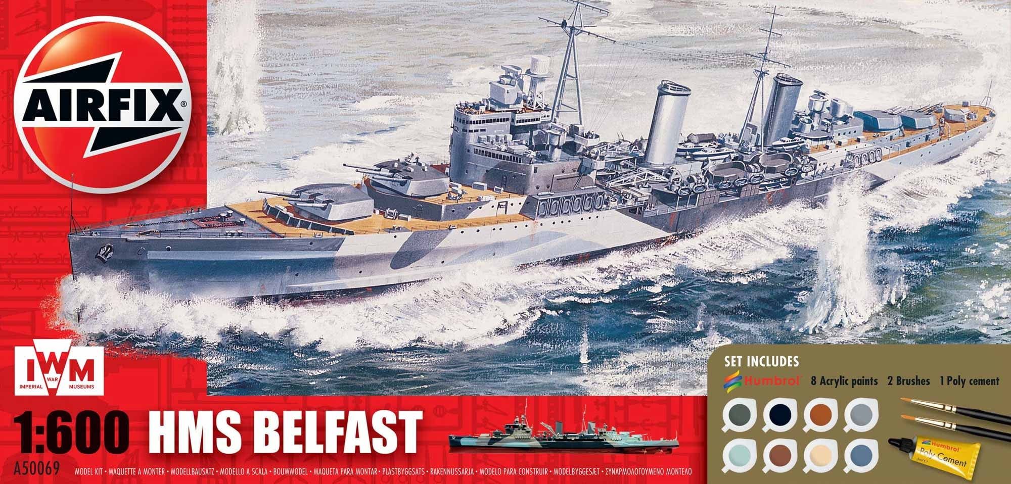 Airfix 1/600 Scale HMS Belfast Gift Set Model Kit