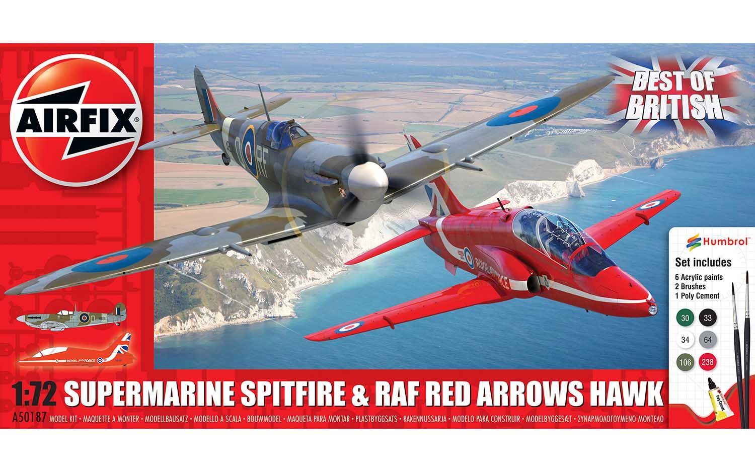 Airfix 1/72 Scale Best of British Spitfire and Hawk Model Kit
