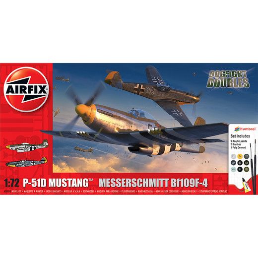Airfix 1/72 Scale P-51D Mustang vs Bf109F-4 Dogfight Double Gift Set