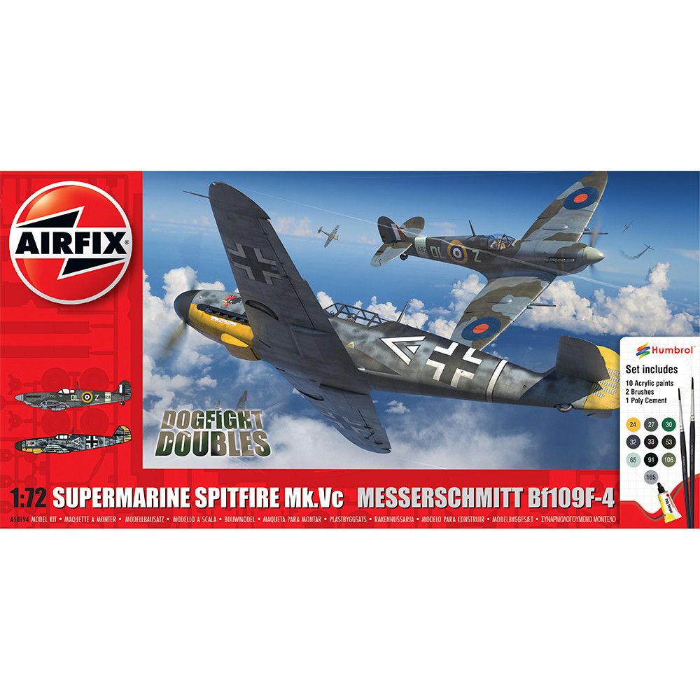 Airfix 1/72 Scale Supermarine Spitfire Mk.Vc vs Bf109F-4 Dogfight Double Gift Set