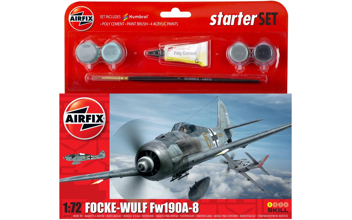 Airfix 1/72 Scale Small Starter Set - Focke Wulf FW190A-8