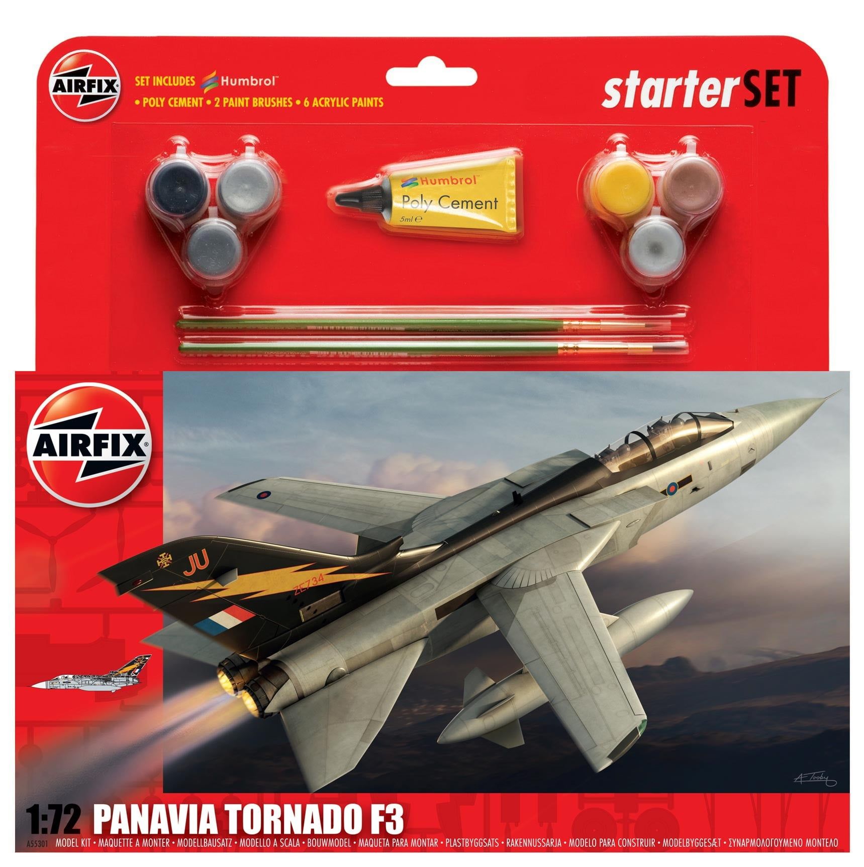 Airfix 1/72 Scale Large Starter Set Panavia Tornado F.3 Gift Set Model Kit