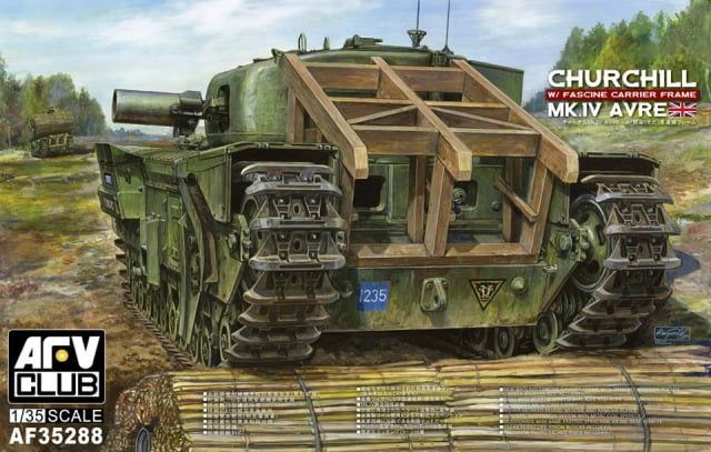 AFV Club 1/35 Scale Churchill MK.IV Avre with Fascine Carrier Frame Model Kit