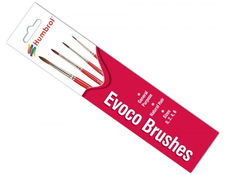 Humbrol Evoco Brush Pack Sizes 0,2,4,6