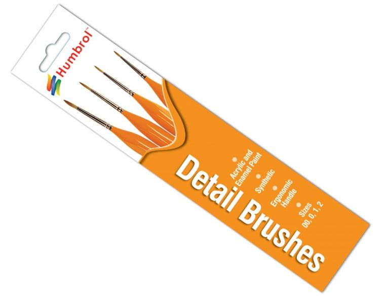 Humbrol Detail Brush Pack Sizes 00,0,1,2