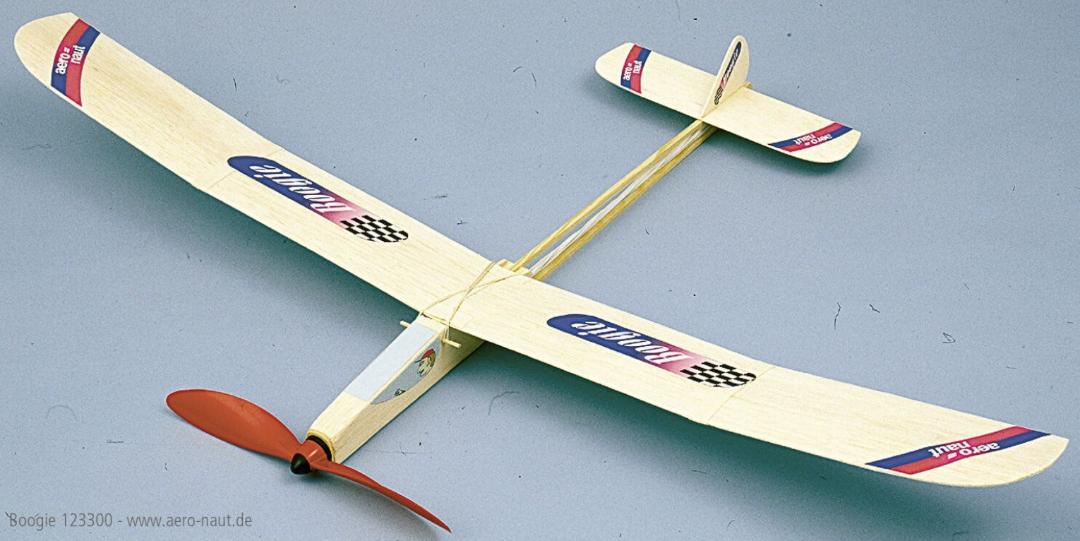 Aeronaut Wooden Boogie Rubber Band Motor Glider Model