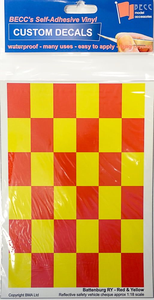 Red & Yellow Reflective Battenburg Decals