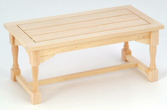 Bare Wood Refectory Table for 12th Scale Dolls House