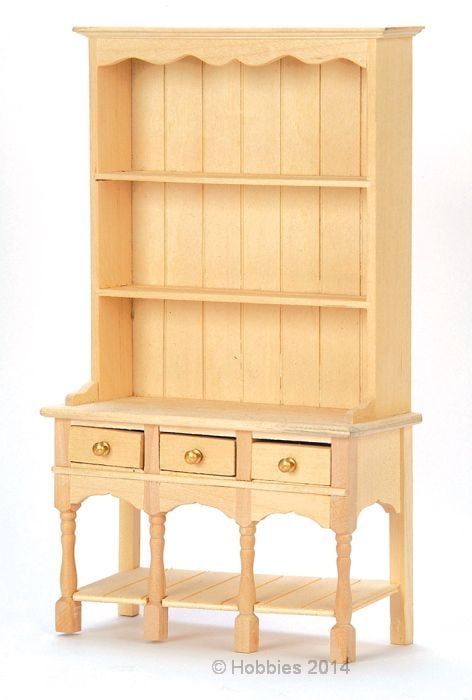 Bare Wood 3 Drawer Dresser for 12th Scale Dolls House