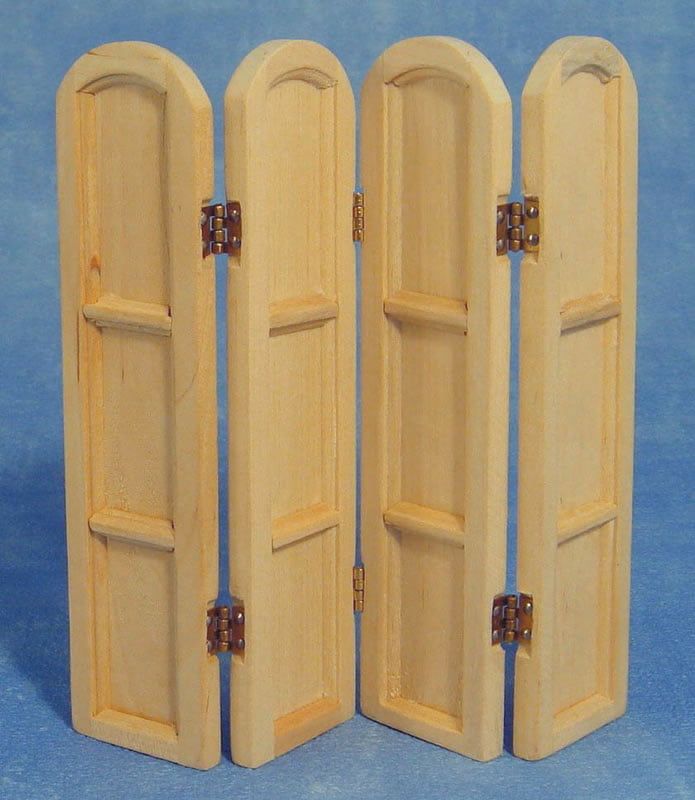 Bare Wood Screen 4-Panel for 12th Scale Dolls House