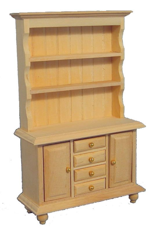 Bare Wood Welsh Dresser for 12th Scale Dolls House