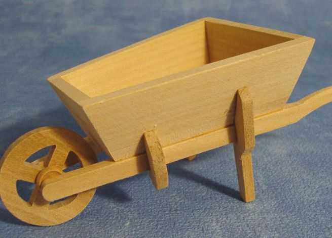 Barewood Wheelbarrow for 12th Scale Dolls House