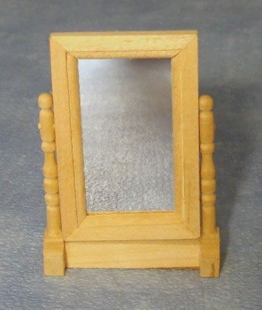 Bare Wood Swivel Mirror for 12th Scale Dolls House