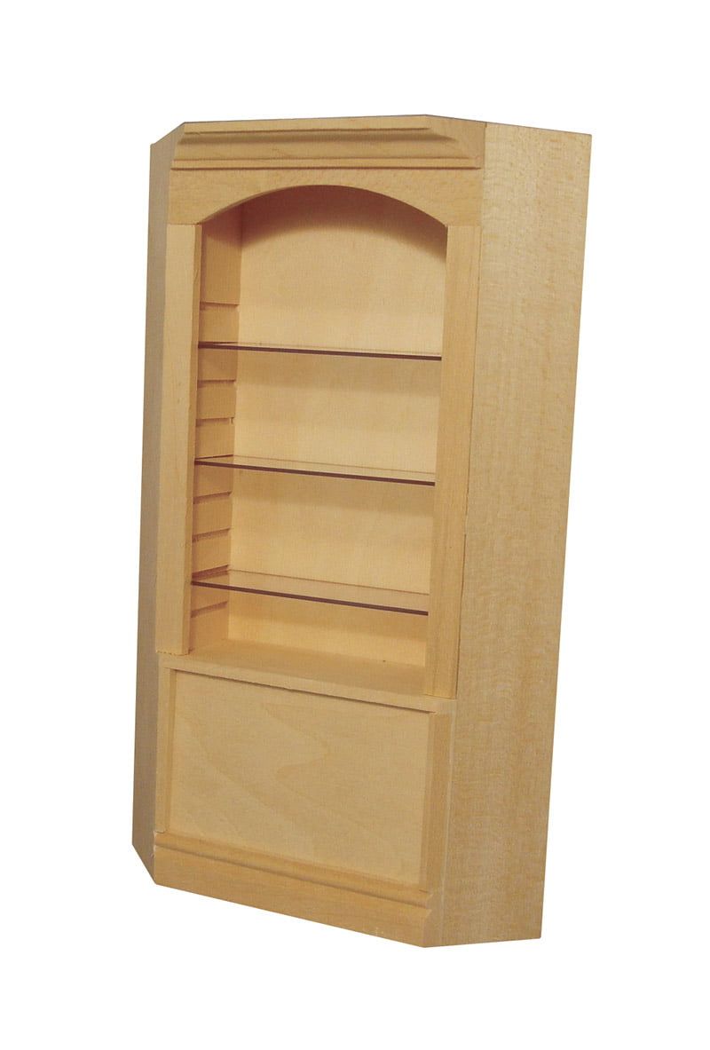 Bare Wood Deluxe Single Corner Shelf for 12th Scale Dolls House