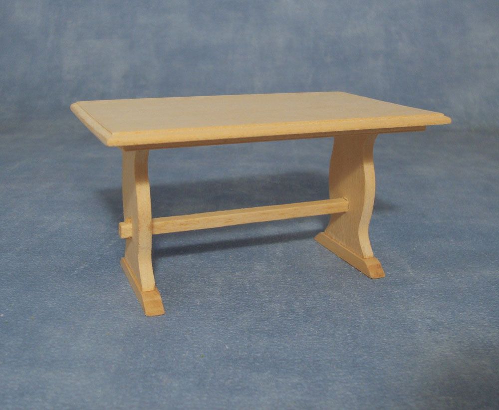 Bare Wood Country Kitchen Table for 12th Scale Dolls House