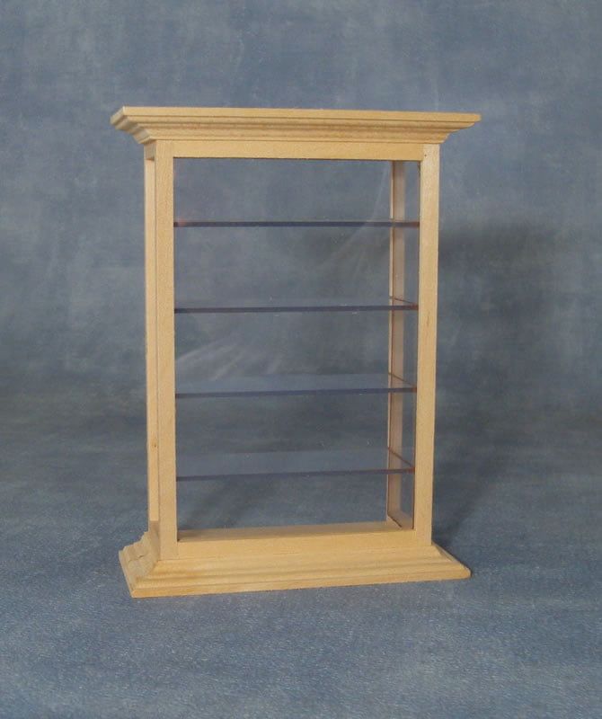 Bare Wood Shelf Display Cabinet for 12th Scale Dolls House