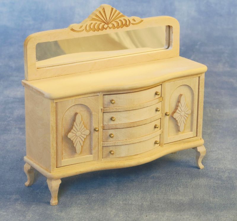 Bare Wood Buffet Side Table for 12th Scale Dolls House