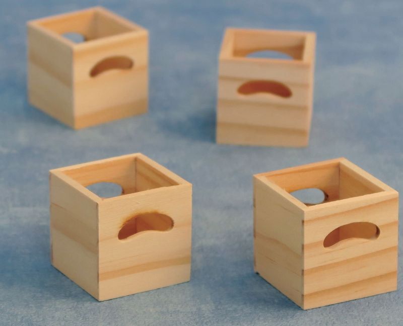 Bare Wood Crates Pack of 4 for 12th Scale Dolls House