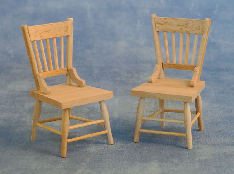 Barewood Chairs Pack of 2 for 12th Scale Dolls House