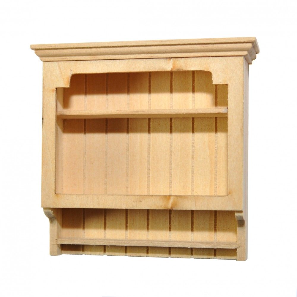 Bare Wood Shaker Style Wall Cabinet for 12th Scale Dolls House