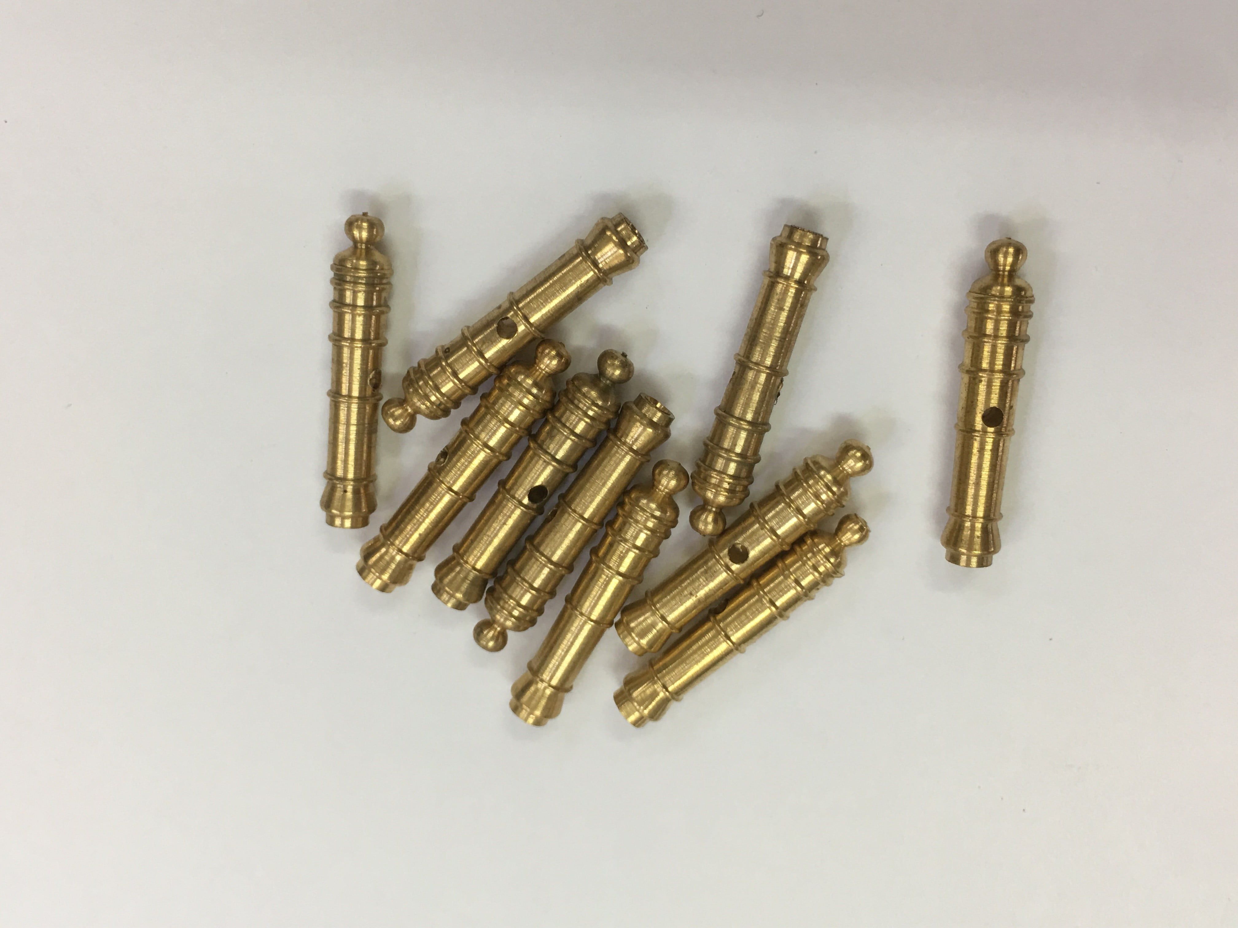 Mantua Models Solid Brass Cannons - 25mm Brass Cannons (Pack of 10)