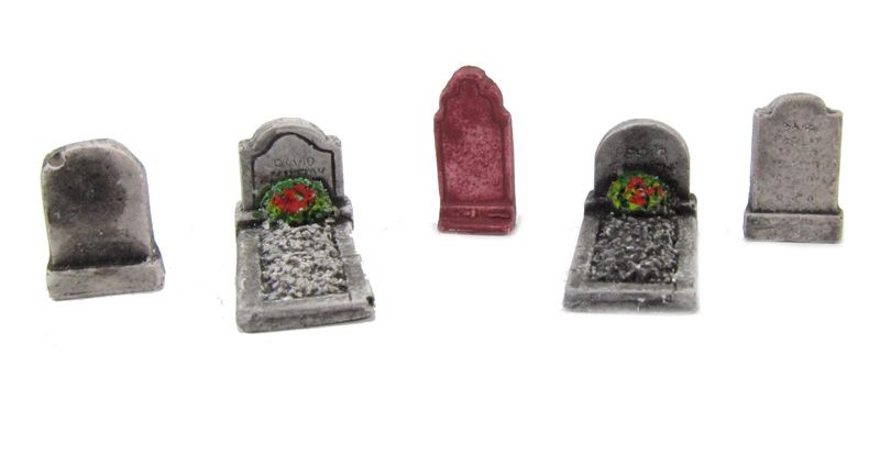 Peco 5 Assorted Gravestones OO Gauge