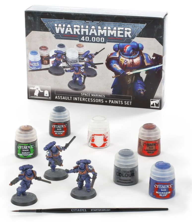  Warhammer Space Marines: Assault Intercessors + Paints Set