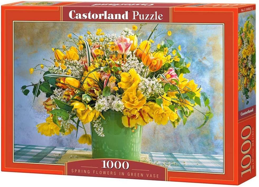 Castorland Spring Flowers in Green Vase 1000 Piece Jigsaw