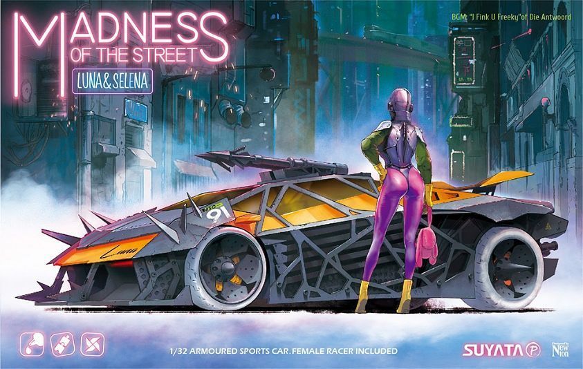 Suyata 1/32 Scale Madness of the Streets - Luna & Selena Armoured Sports Car Model Kit