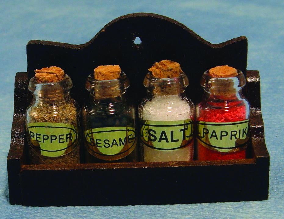 Spice Jars With Rack for 12th Scale Dolls House