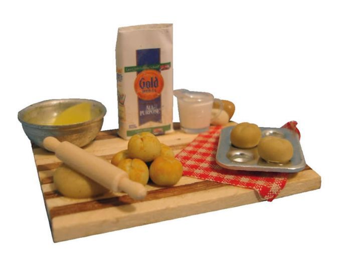 Bread Making Set 12th Scale Selection of Foods for Dolls Houses Hobbies