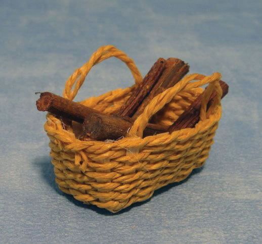 Basket with Logs for 12th Scale Dolls House
