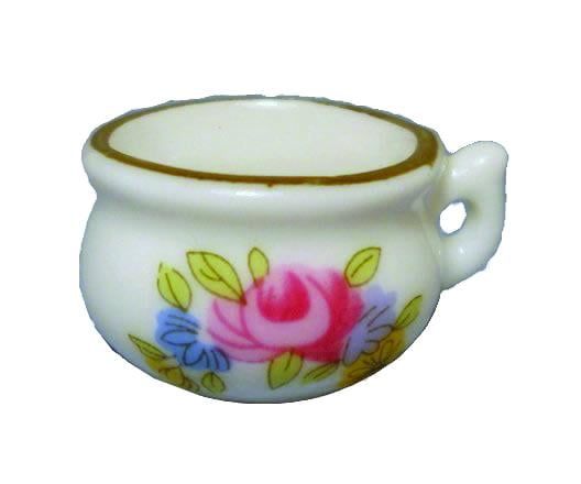 China Potty with Pink Flower Pattern for 12th Scale Dolls House