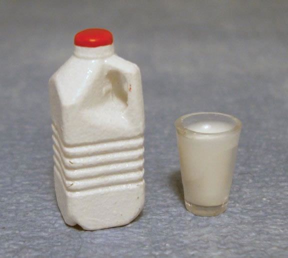 Milk Carton and Glass for 12th Scale Dolls House