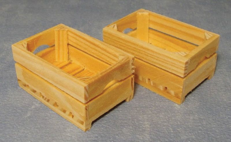 Deep Wooden Crates for 12th Scale Dolls House