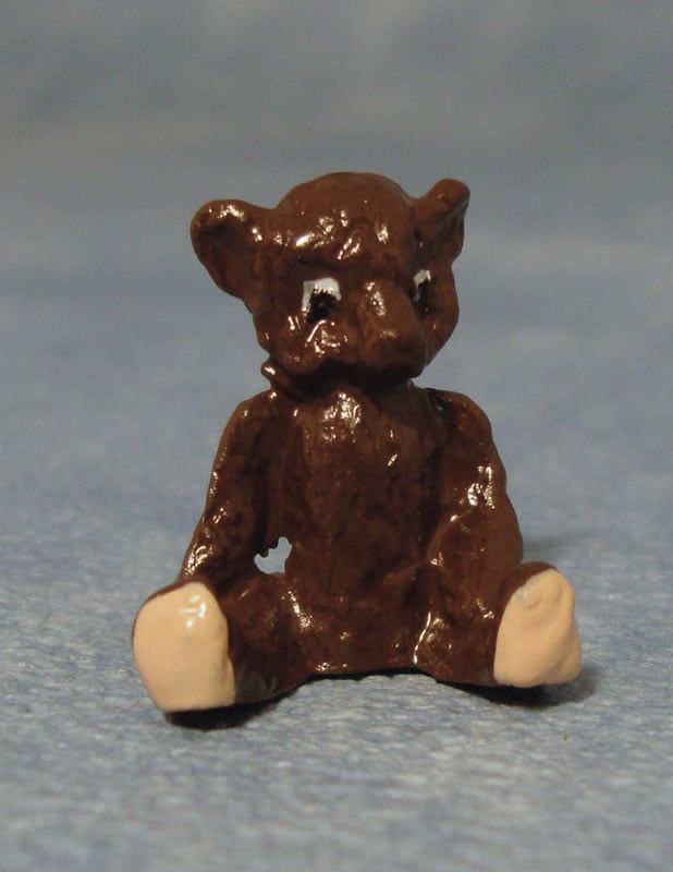 Brown Metal Teddy Bear for 12th Scale Dolls House