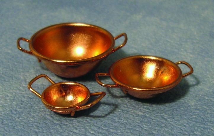 Copper Bowls for 12th Scale Dolls House