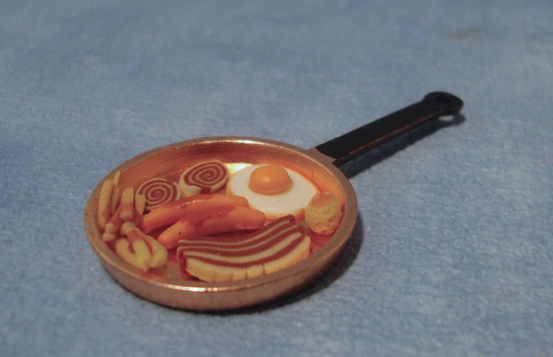 Frying Pan with Breakfast for 12th Scale Dolls House