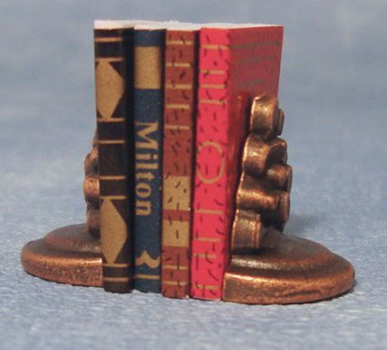Set of Books and Bookends for 12th Scale Dolls House