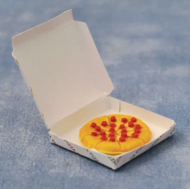 Pizza in Takeaway Box for 12th Scale Dolls House