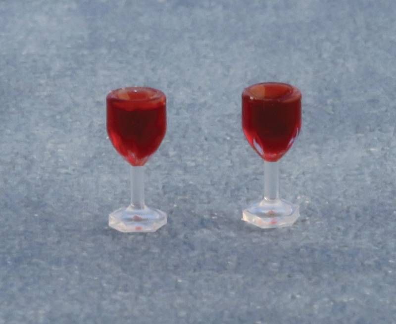 Red Wine Glasses for 12th Scale Dolls House