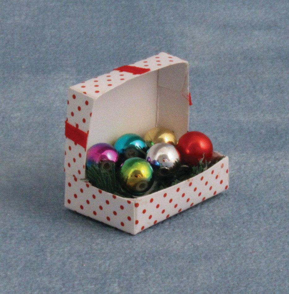 Christmas Ornaments in Box for 12th Scale Dolls House