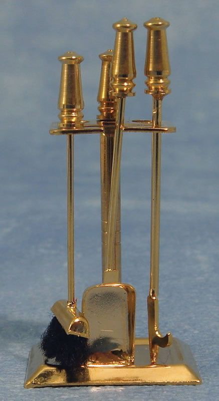 Brass Fireplace Tools for 12th Scale Dolls House