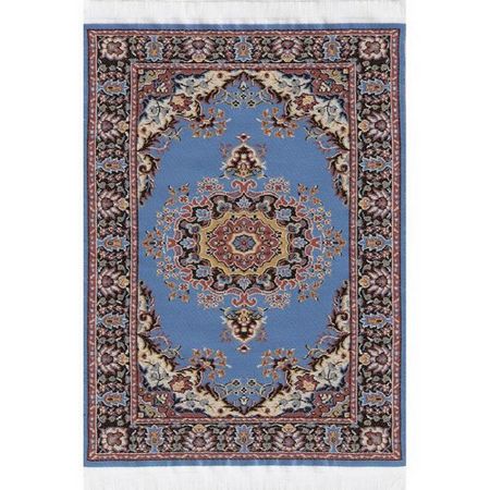 Blue Turkish Rug (150mm X 230mm) for 12th Scale Dolls House