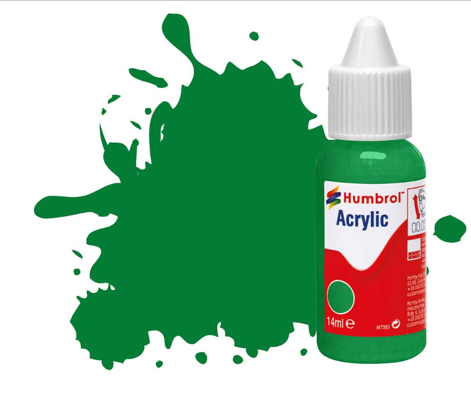 Humbrol Acrylic Dropper Bottles 14ml - Gloss Finish = Emerald Green