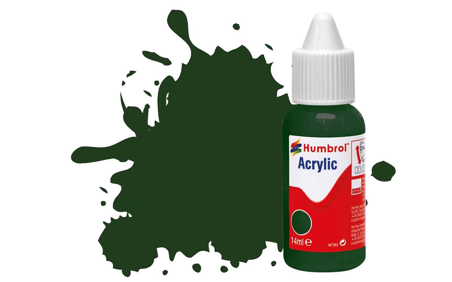 Humbrol Acrylic Dropper Bottles 14ml - Gloss - Brunswick Green