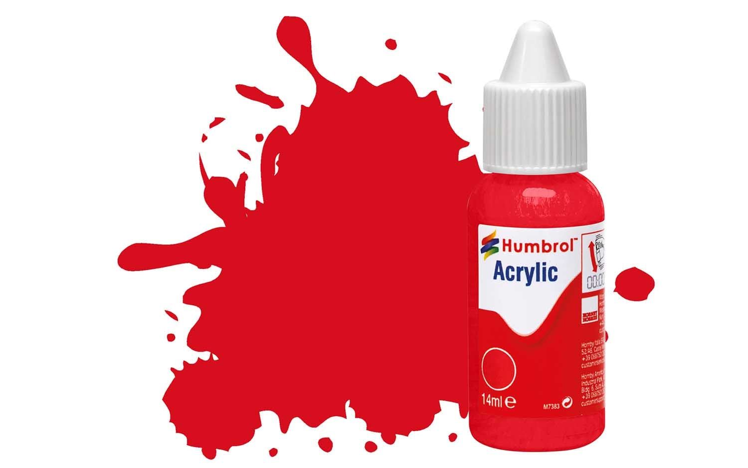 Humbrol Acrylic Dropper Bottles 14ml - Gloss - Red